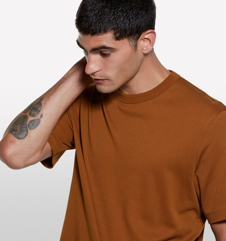 Terracotta regular fit t-shirt - men's short sleeve t-shirts - Burnt | Sisley image number 4